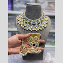 Hira Collections Gold Plated Kundan And Pearls Beads Necklace Set