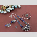Hira Collections Oxidised Plated Pota And Pearl Combo Set