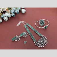 Hira Collections Oxidised Plated Pota And Pearl Combo Set