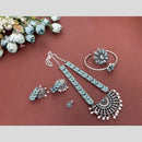 Hira Collections Oxidised Plated Pota And Pearl Combo Set
