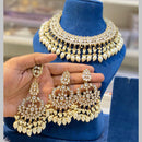 Hira Collections Gold Plated Kundan And Pearls Beads Necklace Set