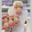 Hira Collections Gold Plated Kundan And Pearls Beads Choker Necklace Set