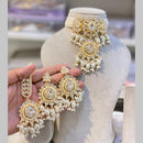 Hira Collections Gold Plated Kundan And Pearls Beads Choker Necklace Set