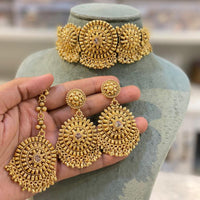 Hira Collections Gold Plated Choker Necklace Set 