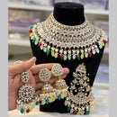 Hira Collections Gold Plated Kundan And Pearls Beads Necklace Set