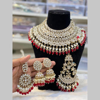Hira Collections Gold Plated Kundan And Pearls Beads Necklace Set