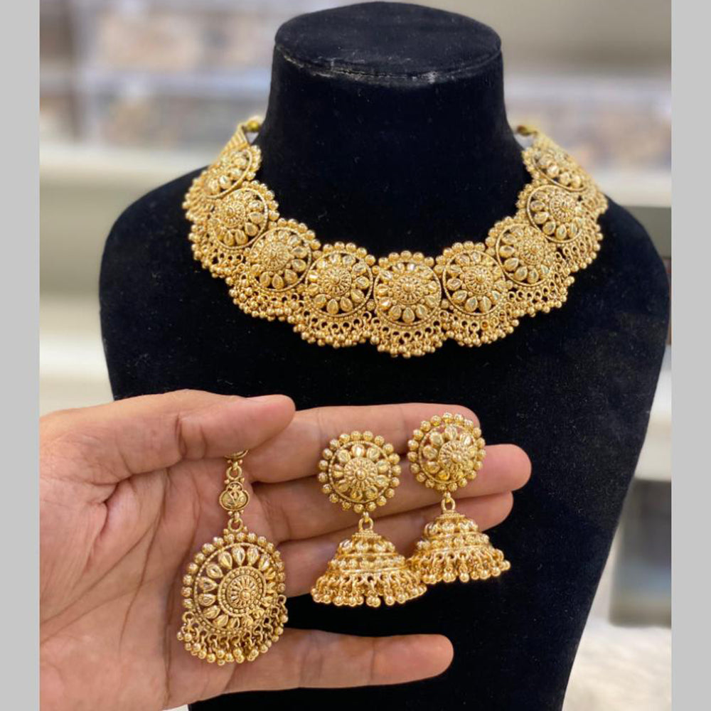 Hira Collections Gold Plated Necklace Set