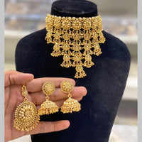 Hira Collections Gold Plated Choker Necklace Set 
