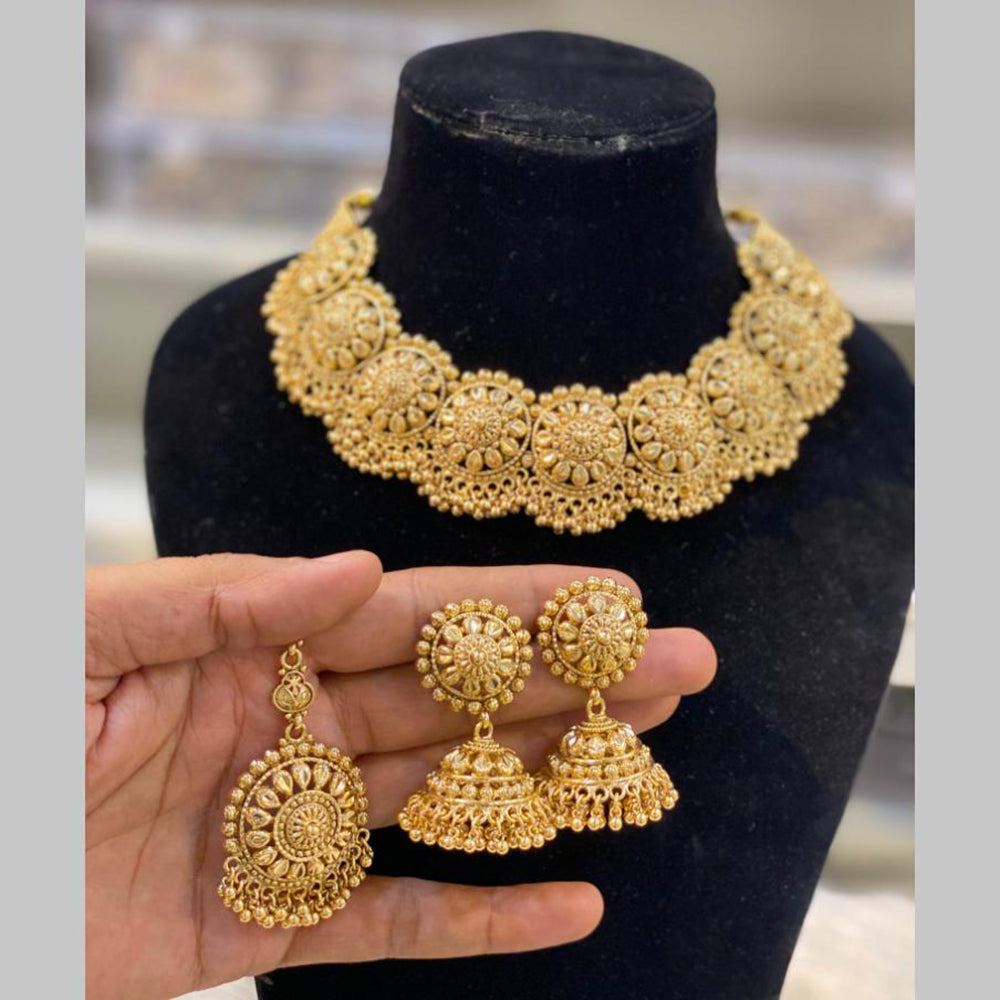 Hira Collections Gold Plated Necklace Set