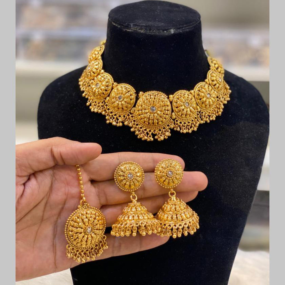 Hira Collections Gold Plated Necklace Set