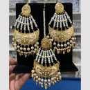 Hira Collections Gold Plated Meenakari And Beads Dangler Earrings With Maang tikka