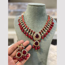 Hira Collections Gold Plated Pota Stone And Beads Choker Necklace Set