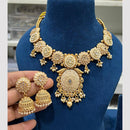 Hira Collections Gold Plated Crystal And Meenakari Necklace Set