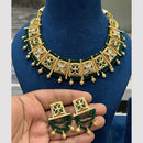 Hira Collections Gold Plated Pota Stone And Beads Necklace Set