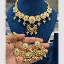 Hira Collections Gold Plated Crystal And Meenakari Necklace Set
