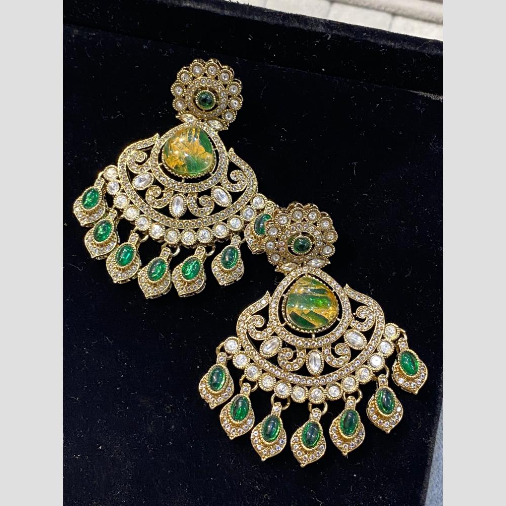 Hira Collections Radiant Bloom Designer Resin & Austrain Stone Dangler Earrings