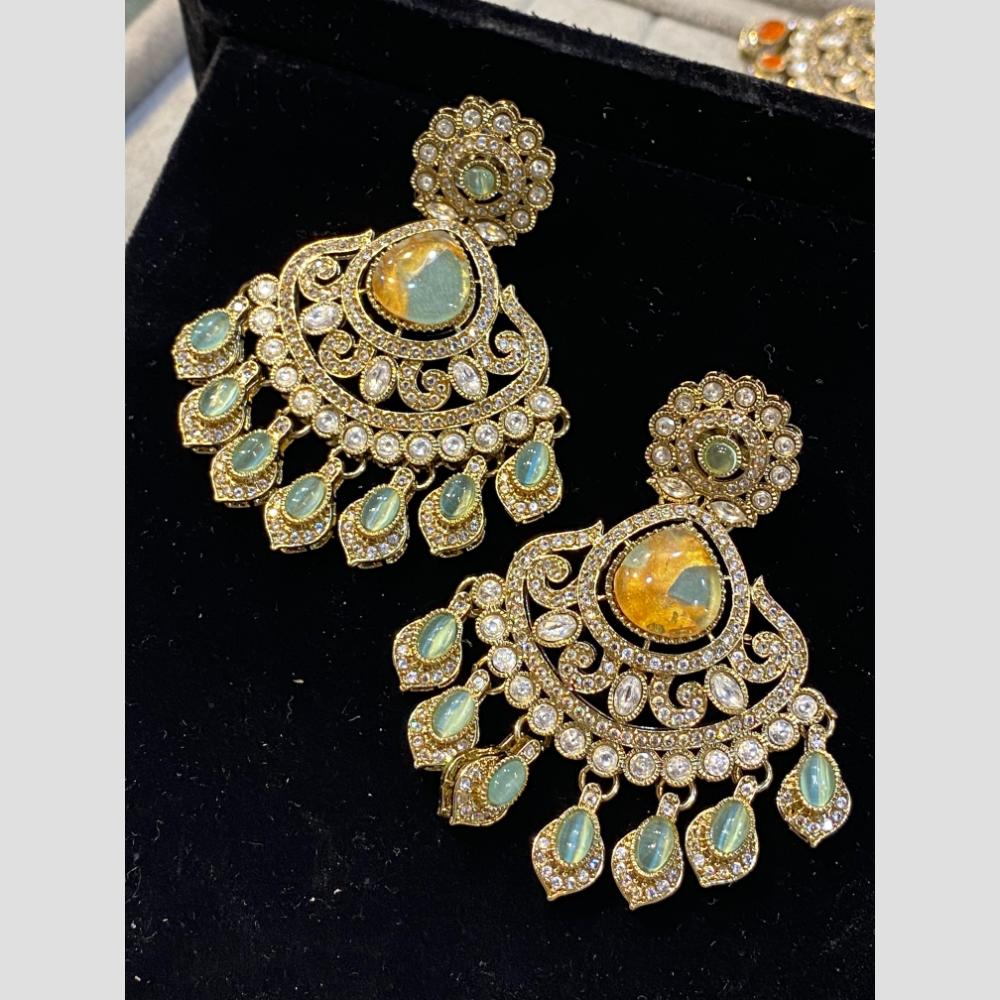 Hira Collections Radiant Bloom Designer Resin & Austrain Stone Dangler Earrings
