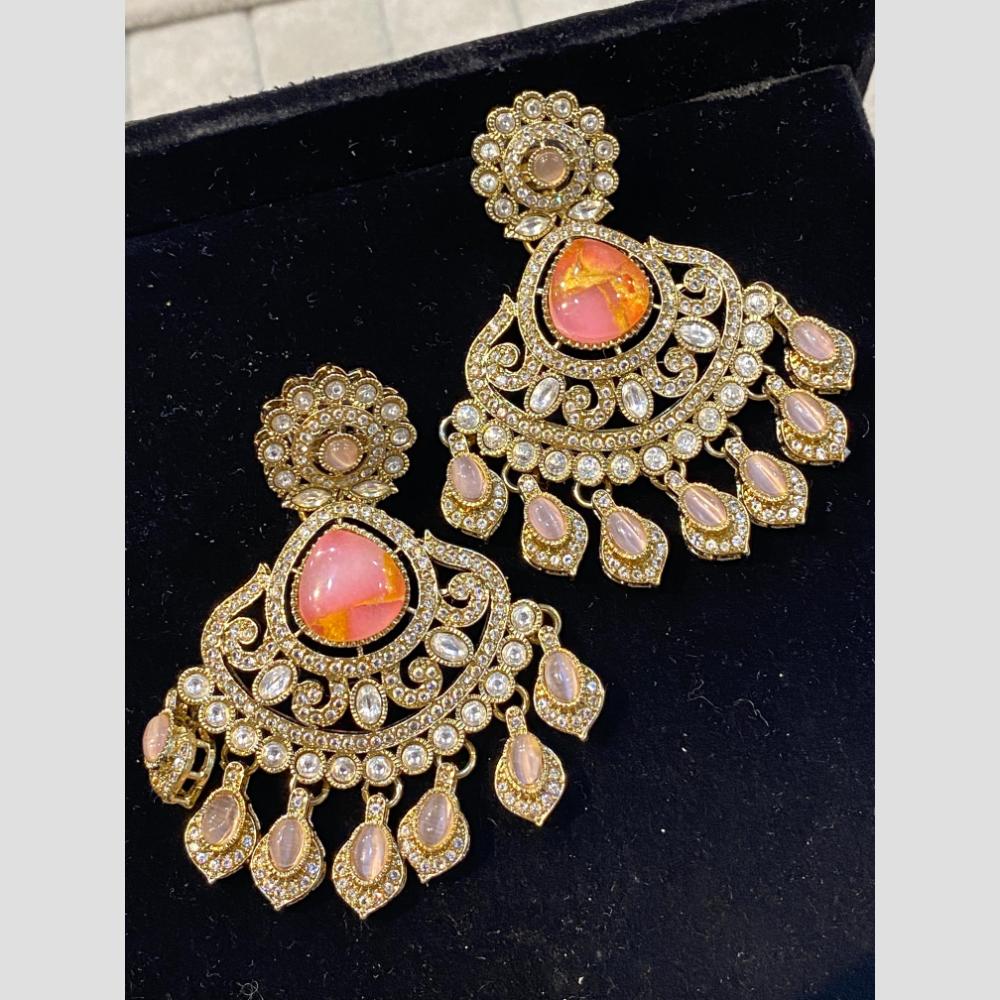 Hira Collections Radiant Bloom Designer Resin & Austrain Stone Dangler Earrings