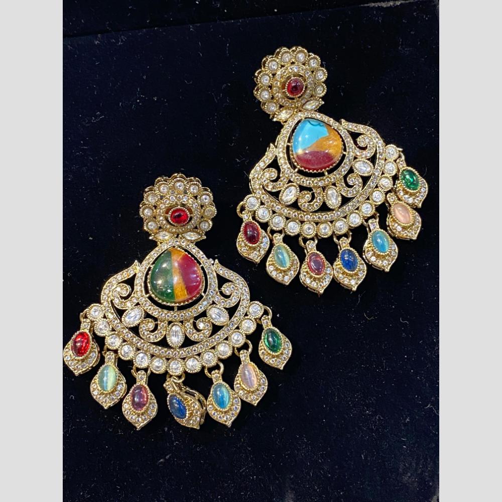 Hira Collections Radiant Bloom Designer Resin & Austrain Stone Dangler Earrings