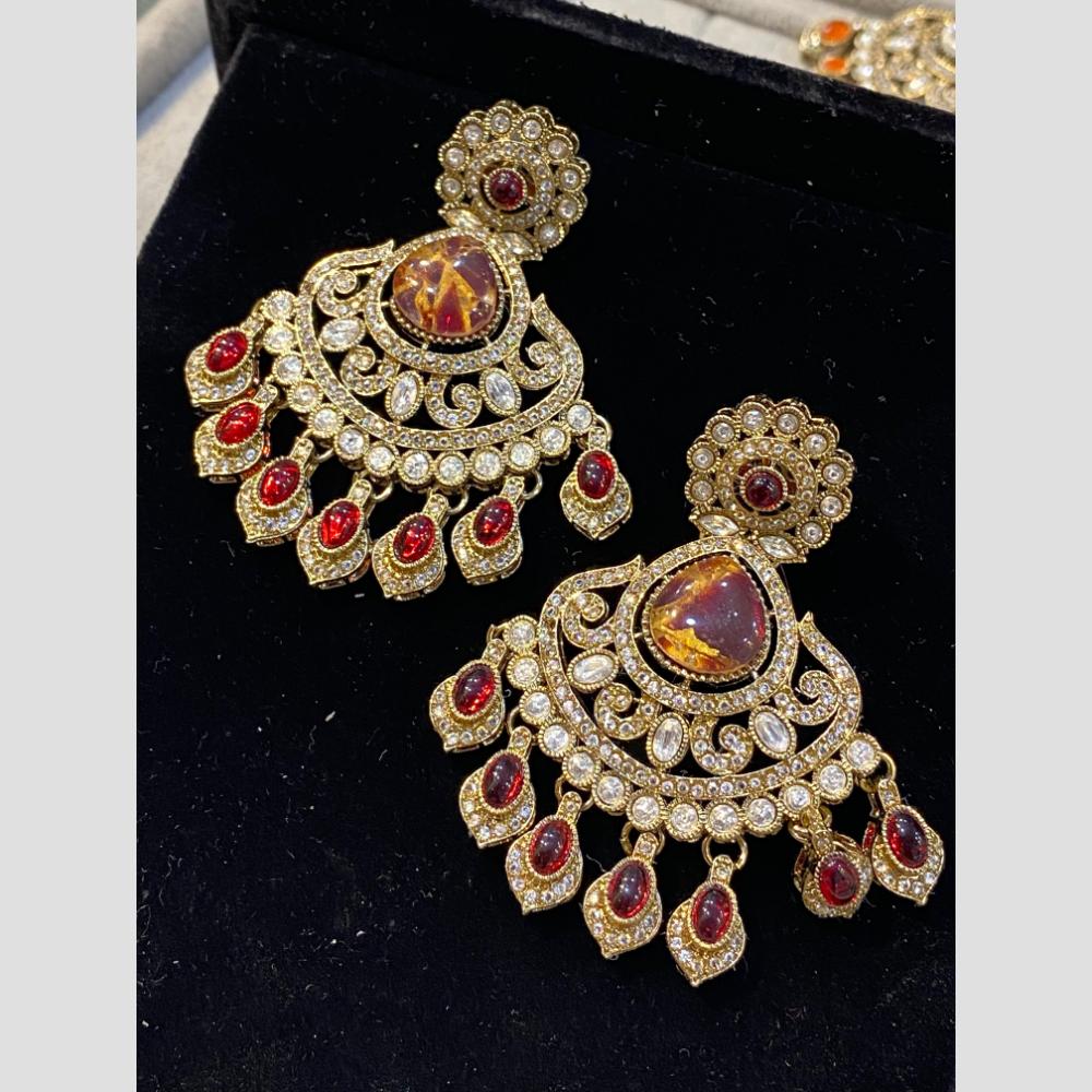Hira Collections Radiant Bloom Designer Resin & Austrain Stone Dangler Earrings