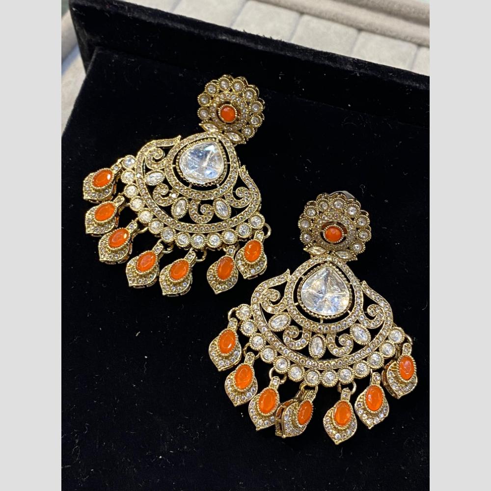 Hira Collections Radiant Bloom Designer Resin & Austrain Stone Dangler Earrings