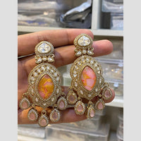 Hira Collections Gleam & Grace Austria And Resin Stone Fusion Danglers Earrings