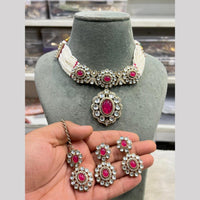 Hira Collections Gold Plated Kundan And Pearls Necklace Set