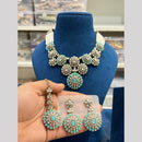 Hira Collections Gold Plated Kundan And Pearls Necklace Set