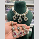 Hira Collections Gold Plated Kundan And Pearls Necklace Set