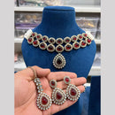 Hira Collections Gold Plated Kundan And Pearls Necklace Set