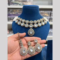 Hira Collections Gold Plated Kundan And Pearls Necklace Set