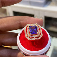 Hira Collections Gold Plated American Diamond Ring