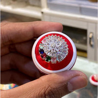 Hira Collections Silver Plated American Diamond Ring