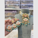 Hira Collections Kundan And Beads Meenakari Choker Necklace Set