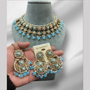 Hira Collections Crystal And Pearls Beads Necklace Set
