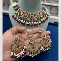 Hira Collections Traditional Kundan Pearl  Necklace Set