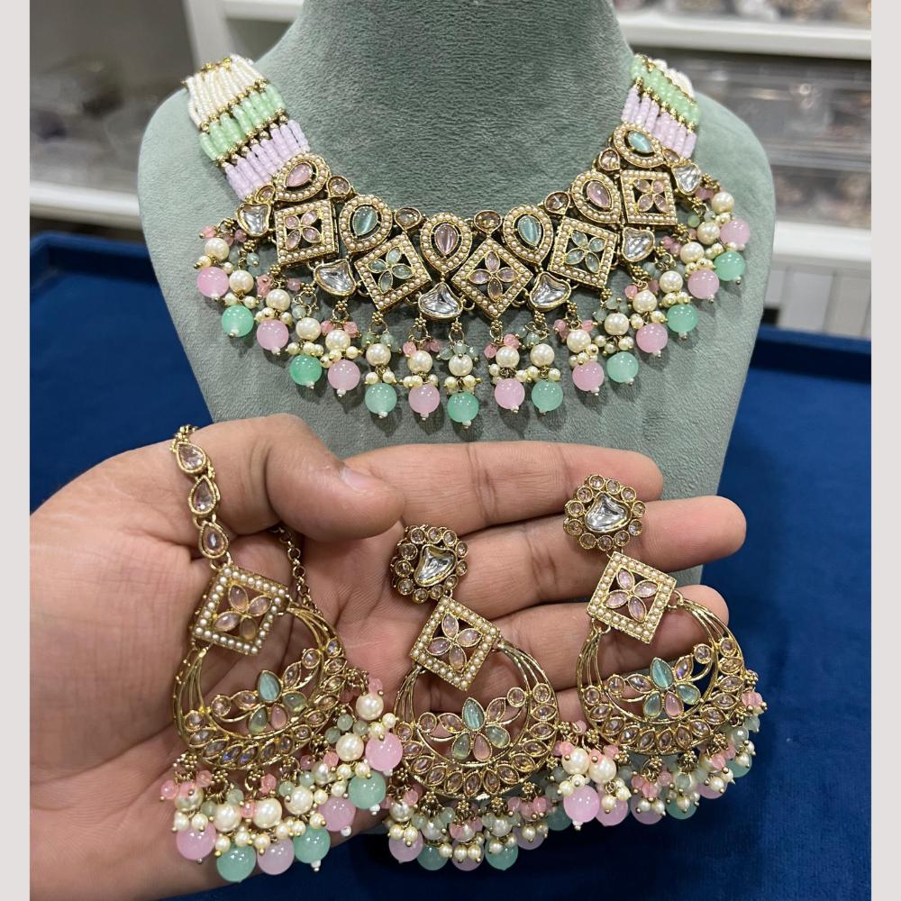 Hira Collections Traditional Kundan Pearl  Necklace Set