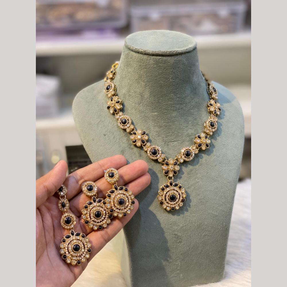 Hira Collections Designer Radiant Crystal Stone Necklace Set