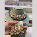 Hira Collections Designer Radiant Crystal And Beads Choker Necklace Set