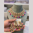 Hira Collections Designer Radiant Crystal And Beads Choker Necklace Set