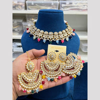 Hira Collection Kundan Pearl Beads Necklace Set Ethnic Jewellery for Women