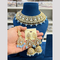 Hira Collection Kundan Pearl Beads Necklace Set Ethnic Jewellery for Women