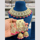Hira Collection Kundan Pearl Beads Necklace Set Ethnic Jewellery for Women