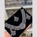 Hira Collections Stylish Oxidised Pota And Pearl Necklace Set