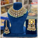 Hira Collections Classic Kundan And Pearl Beaded Meenakari Necklace Set
