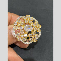 Hira Collections Luxury Sparkling American Diamond Adjustable Ring