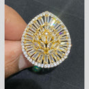 Hira Collections Luxury Sparkling American Diamond Adjustable Ring