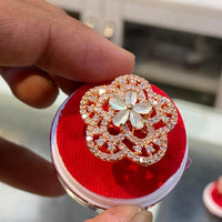 Hira Collections Luxury Sparkling American Diamond Adjustable Ring