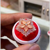 Hira Collections Luxury Sparkling American Diamond Adjustable Ring