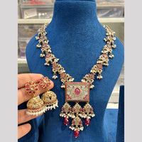 Hira Collection Premium Crystal Stone Pearl And Beaded Necklace Set